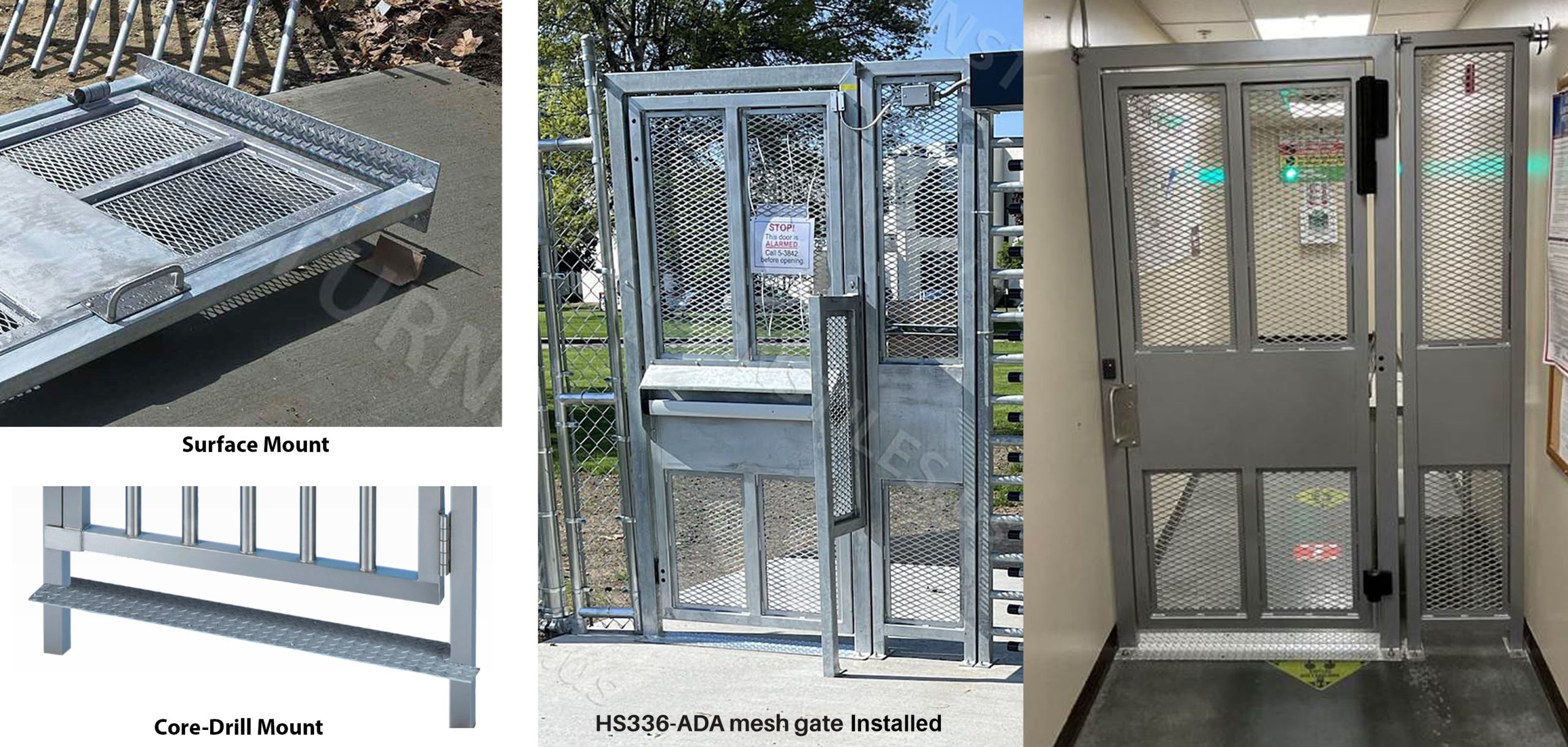 HS336-ADA-MS / HS348-ADA-MS Full Height Steel Gate with Security Mesh - Image 12