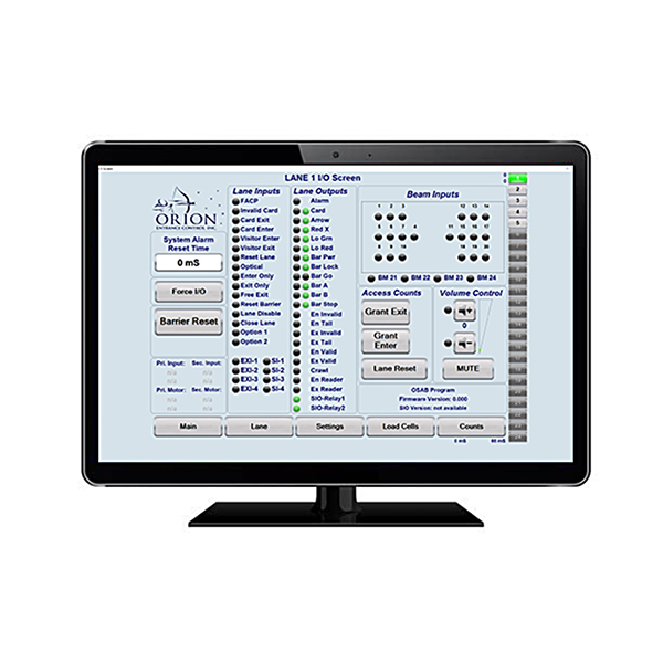 Orion IRLCSW Infinity Remote Lane Control Software TURNSTILES.us