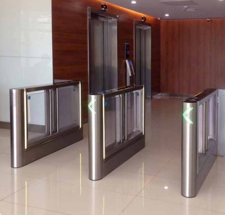 dFlow Free Flow Passage Turnstile Swing Gates - TURNSTILES.us