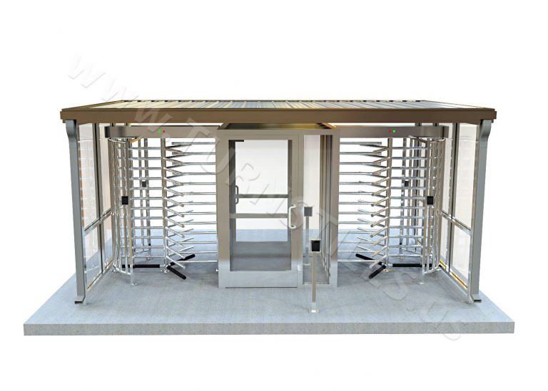 Gooseneck Pedestal with Card Reader Mounting Box TURNSTILES.us