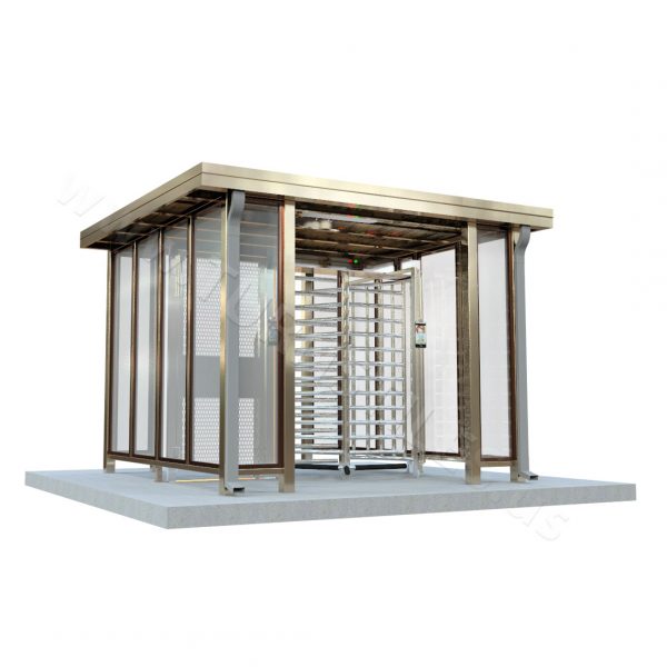 EntraBOX HSE1212 High Security Entrance with Turnstile, Gate and Canopy (1-Turnstile, 1-Gate, 12x12 Enclosed Glass Canopy) - Image 3