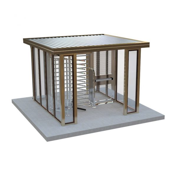 EntraBOX HSE1212 High Security Entrance with Turnstile, Gate and Canopy (1-Turnstile, 1-Gate, 12x12 Enclosed Glass Canopy) - Image 2