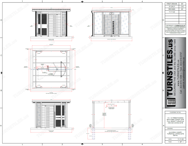 EntraBOX HSE1212 High Security Entrance with Turnstile, Gate and Canopy (1-Turnstile, 1-Gate, 12x12 Enclosed Glass Canopy) - Image 7