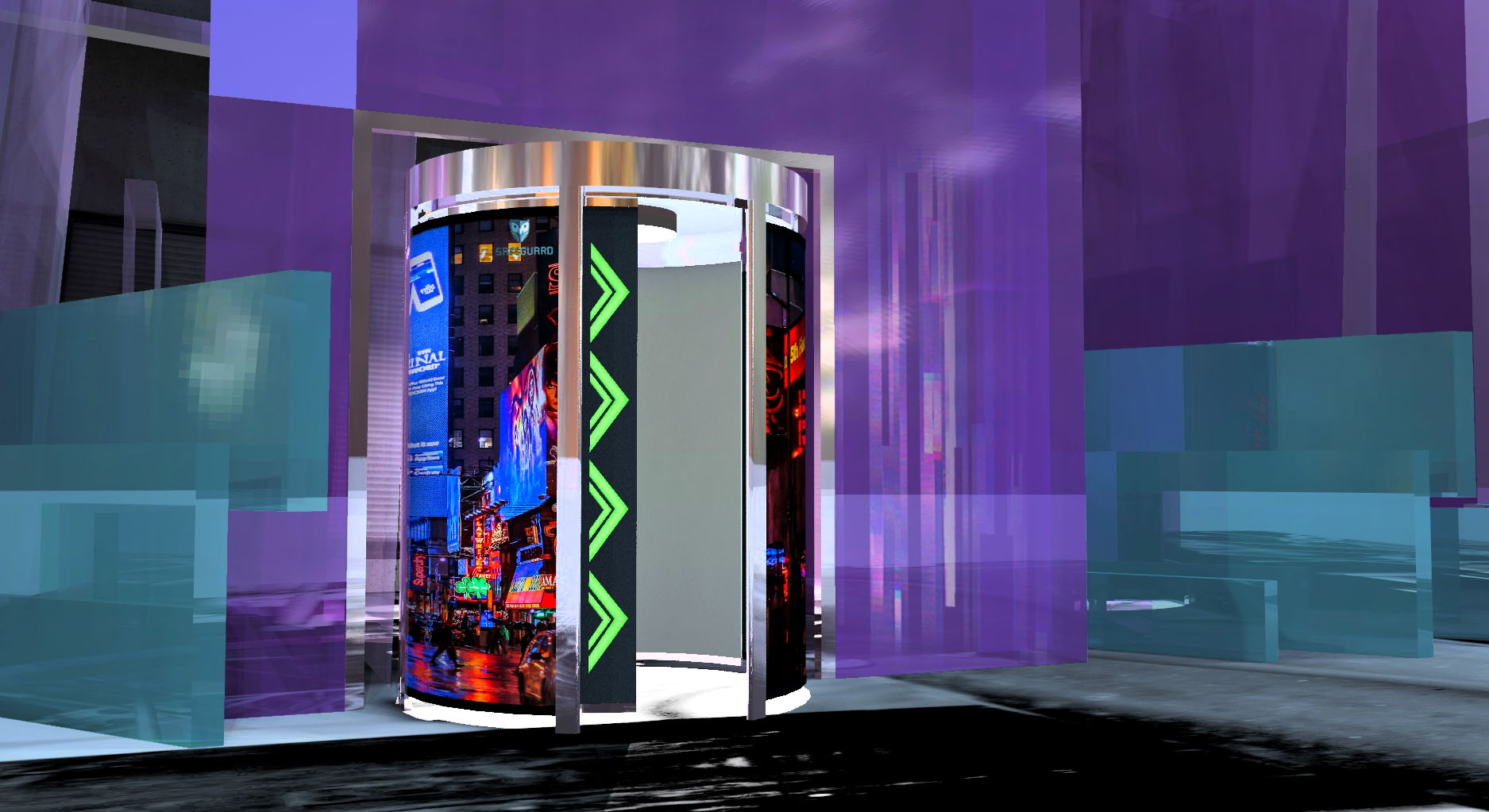 Holographic Entrances - Hologram 3D Display Security Turnstiles