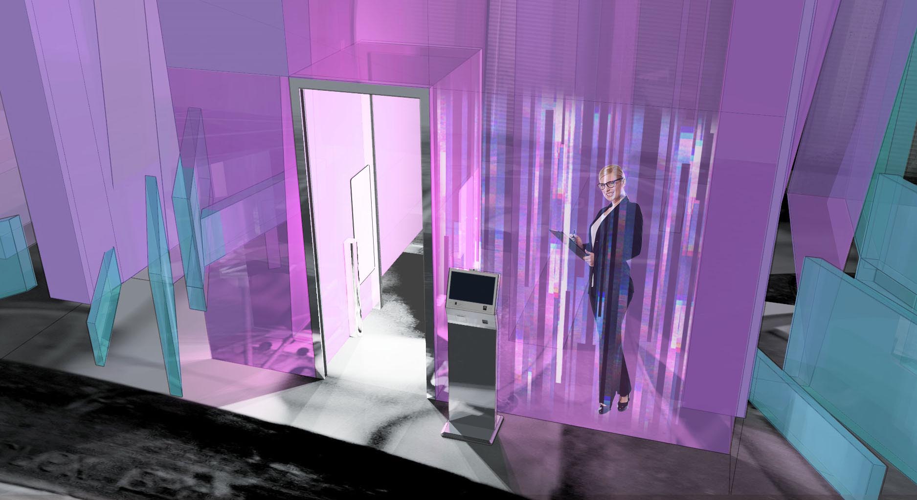 Holographic Entrances - Hologram 3D Display Security Turnstiles