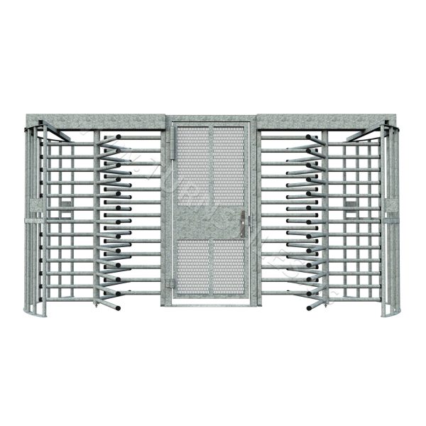 CA4 Full Height Single Turnstile and ADA Gate Combo, Galvanized (2 Turnstiles, 1 Gate)