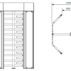 FUSION Single Full Height Turnstile with Octagonal Glass - Image 4