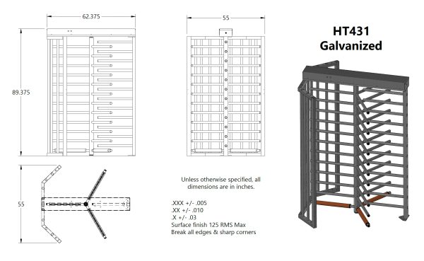 HT431 SecureTurn Full-Height Single Turnstile - Image 17