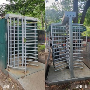 Portable Single Turnstiles with Ramps (2 Available) - Used Turnstiles