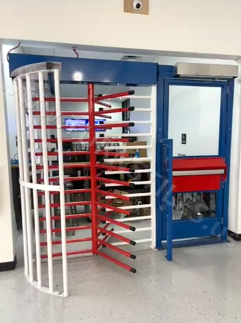 Red, White & Blue HS430 Full-Height Turnstile & ADA Gate - Used Turnstiles - Image 9