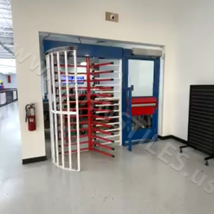 Red, White & Blue HS430 Full-Height Turnstile & ADA Gate - Used Turnstiles - Image 8