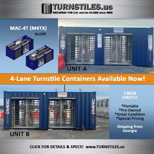 Used MAC-4T(M4TX) Container with Two Tandem Full Height Turnstiles